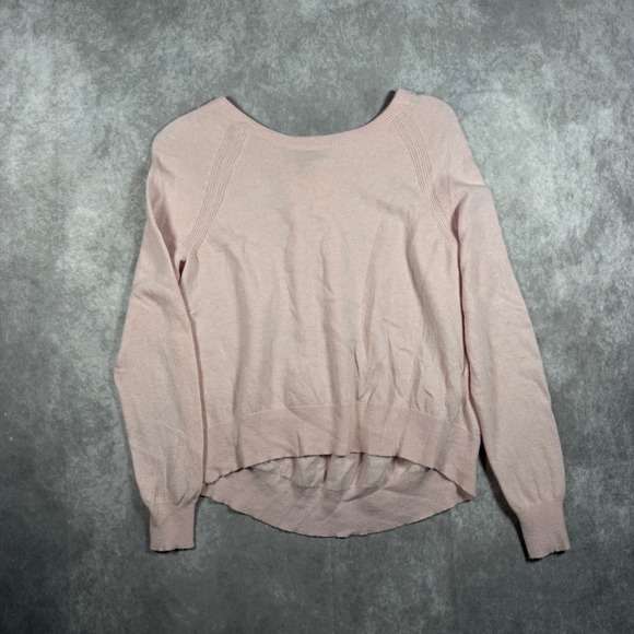 Banana Republic Sweaters - Banana Republic Pink Touch of Cashmere Merino Wool Blend Pleated Back Sweater S